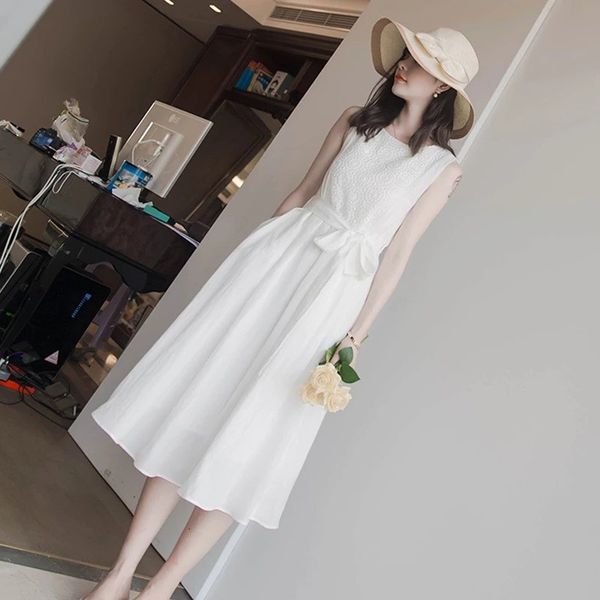 dresses women's summer white lace up dress over the knee sleeveless chiffon skirt, Black;gray
dresses women's summer white lace up dress over the knee sleeveless chiffon skirt, Black;gray