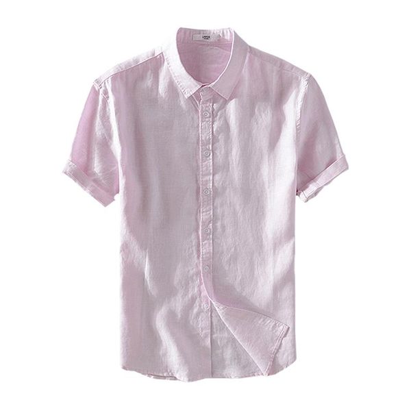 summer short sleeve shirts for men casual solid color pink 100%pure linen turn-down collar male regular classic clothing men's, White;black
summer short sleeve shirts for men casual solid color pink 100%pure linen turn-down collar male regular classic clothing men's, White;black
