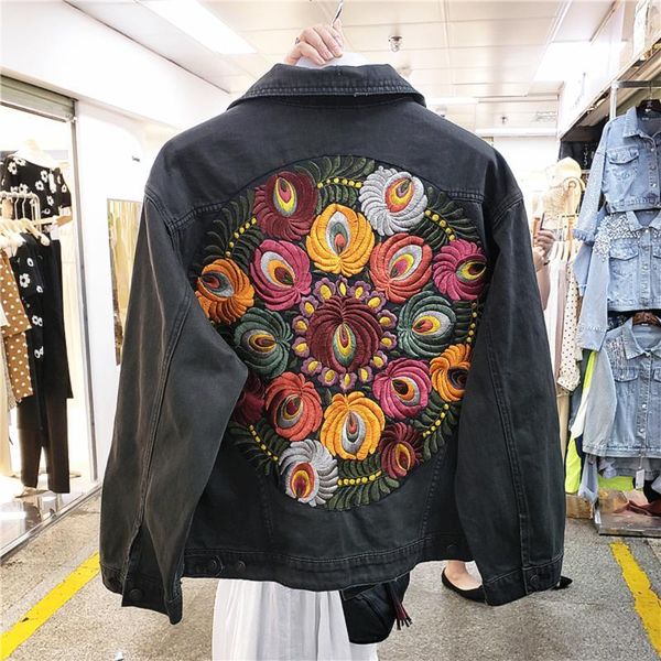 women's jackets chaquetas mujer spring autumn streetwear embroidery lace patchwork denim jacket women loose jeans coat t3gd, Black;brown
women's jackets chaquetas mujer spring autumn streetwear embroidery lace patchwork denim jacket women loose jeans coat t3gd, Black;brown