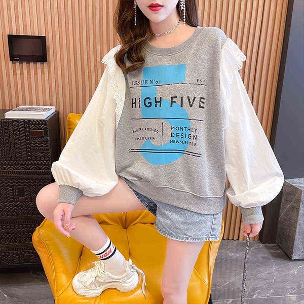 women's hoodi sweatshirts autumn and winter 2022 large women's wear korean loose fake two-piece lace splicing letter printing thin, Black
women's hoodi sweatshirts autumn and winter 2022 large women's wear korean loose fake two-piece lace splicing letter printing thin, Black