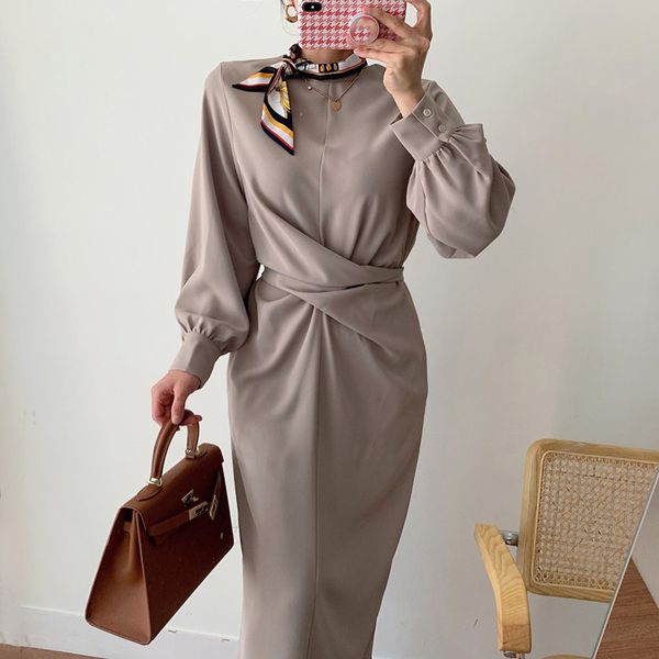 spring female loose casual round neck solid color long sleeve minimalist lace up pleated split a-line dress 8q629 210510, Black;gray
spring female loose casual round neck solid color long sleeve minimalist lace up pleated split a-line dress 8q629 210510, Black;gray