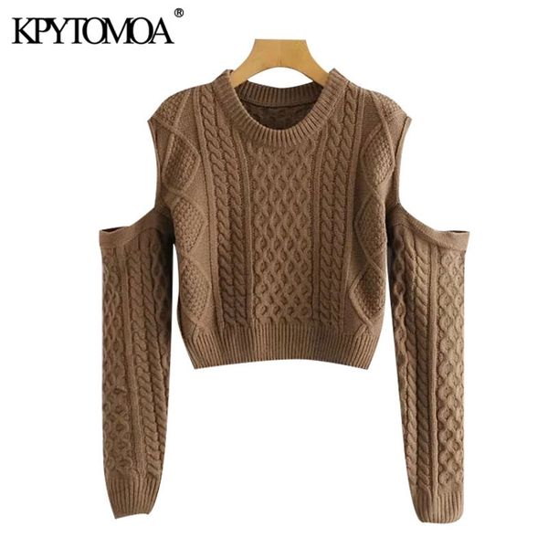 women fashion hollow out cropped knitted sweater strapless long sleeve female pullovers chic 210420, White;black
women fashion hollow out cropped knitted sweater strapless long sleeve female pullovers chic 210420, White;black