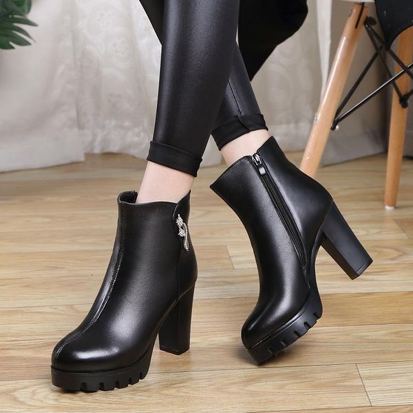 boots 2021 genuine leather winter women high heels casual cow ladies square heel 8cm yx2043, Black
boots 2021 genuine leather winter women high heels casual cow ladies square heel 8cm yx2043, Black