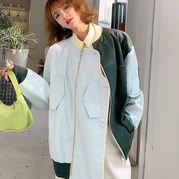 women's jackets 2021 autumn women fashion stitching jacket female zipper ladies round neck hit color coat girl outwear, Black;brown
women's jackets 2021 autumn women fashion stitching jacket female zipper ladies round neck hit color coat girl outwear, Black;brown