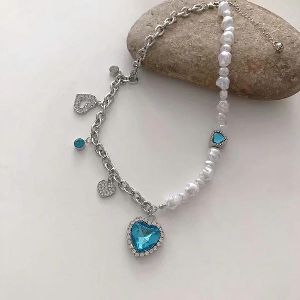 pendant necklaces diamond french vintage love necklace pearl stitching chain for women, Silver
pendant necklaces diamond french vintage love necklace pearl stitching chain for women, Silver