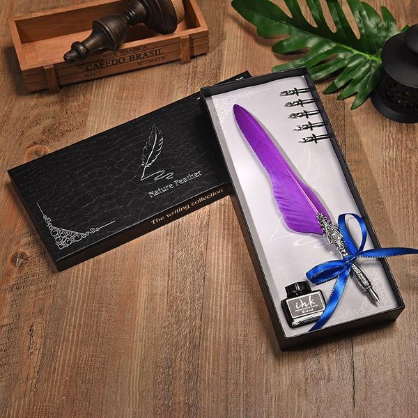 fountain pen luxury gift box set vintage natural feather student writing pens quill dip ink suit for office supplies
fountain pen luxury gift box set vintage natural feather student writing pens quill dip ink suit for office supplies