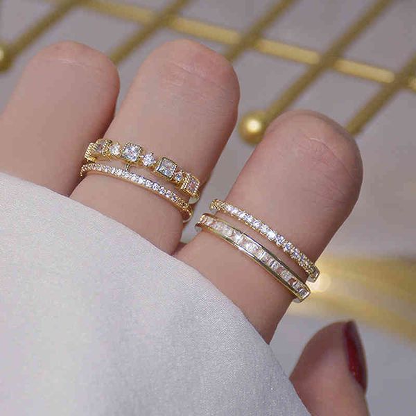 luxury 14k real gold double layer pave inlaid cz open ring for women adjustable iced out cubic zirconia brilliant rings bijoux, Golden;silver
luxury 14k real gold double layer pave inlaid cz open ring for women adjustable iced out cubic zirconia brilliant rings bijoux, Golden;silver