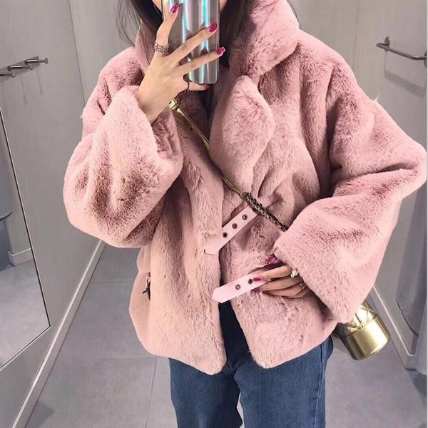 women's fur & faux 2021 winter coat mid-length imitation rex overcoat long-sleeve loose fashion korean short outwear female, Black
women's fur & faux 2021 winter coat mid-length imitation rex overcoat long-sleeve loose fashion korean short outwear female, Black