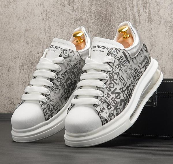 men little white shoes lace up luxury party platform dress shoe soft leather fashion designer air cushion flat heels sneakers european style, Black
men little white shoes lace up luxury party platform dress shoe soft leather fashion designer air cushion flat heels sneakers european style, Black
