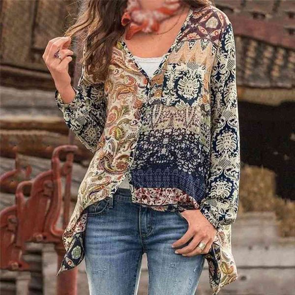 gaoke women and blouses long sleeve bohemian beach loose shirt boho fashion v neck lady blusas, White
gaoke women and blouses long sleeve bohemian beach loose shirt boho fashion v neck lady blusas, White