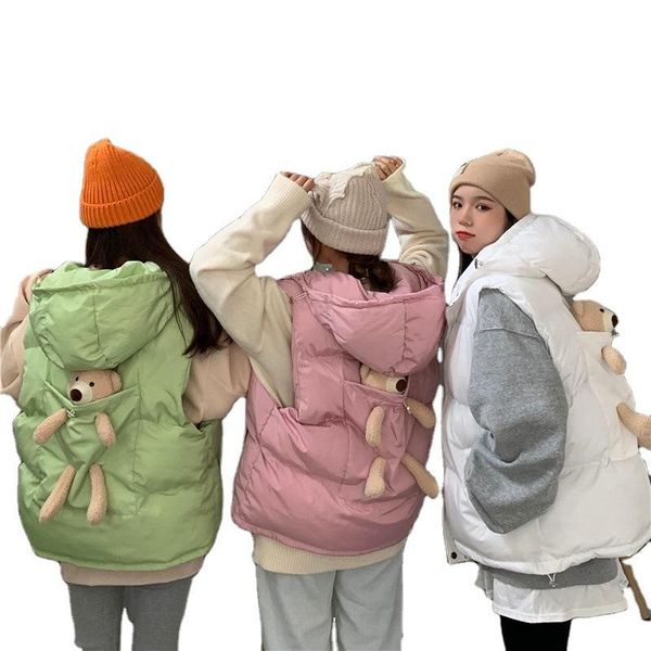 women's vests autumn and winter cute candy-colored bear hooded fashion all-match cotton waistcoat with hug warm vest female tide, Black;white
women's vests autumn and winter cute candy-colored bear hooded fashion all-match cotton waistcoat with hug warm vest female tide, Black;white