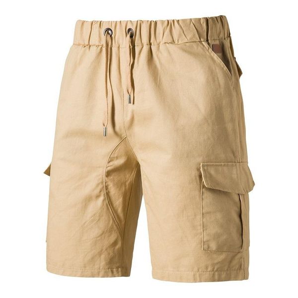 men loose thin belt solid color casual short male overalls elastic waist pocket beach shorts 2021 summer style men's, White;black
men loose thin belt solid color casual short male overalls elastic waist pocket beach shorts 2021 summer style men's, White;black