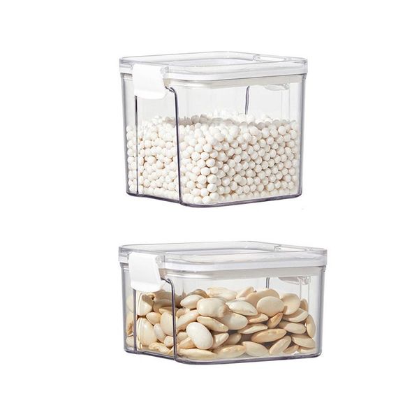 transparent sealed storage box kitchen grain containers square nut snack tank airtight pantry bottles & jars
transparent sealed storage box kitchen grain containers square nut snack tank airtight pantry bottles & jars