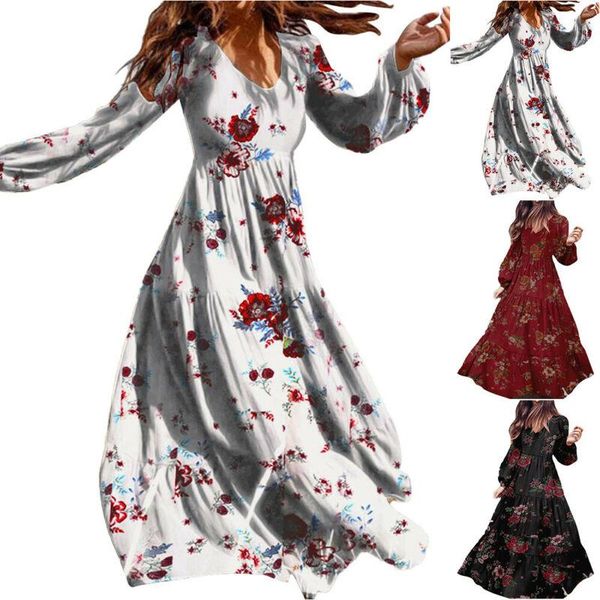 party dresses women round neck long sleeve maxi dress ladies loose elegant holiday tunic, White;black
party dresses women round neck long sleeve maxi dress ladies loose elegant holiday tunic, White;black