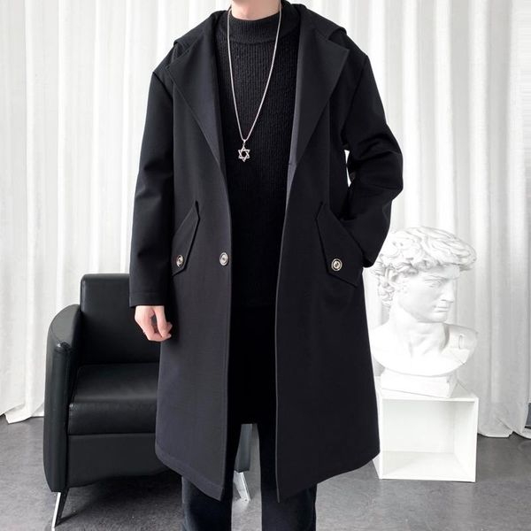 men's trench coats plus size long coat 2021 streetwear fashion windbreaker men hooded casual jacket, Tan;black
men's trench coats plus size long coat 2021 streetwear fashion windbreaker men hooded casual jacket, Tan;black