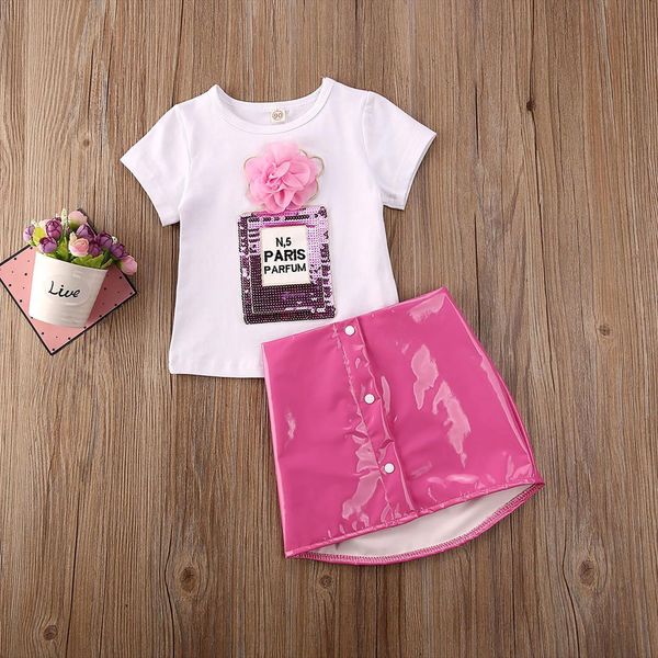 fashion toddler baby girl clothes sequin 3d flower print t shirt leather mini skirt 2pcs outfits, White
fashion toddler baby girl clothes sequin 3d flower print t shirt leather mini skirt 2pcs outfits, White