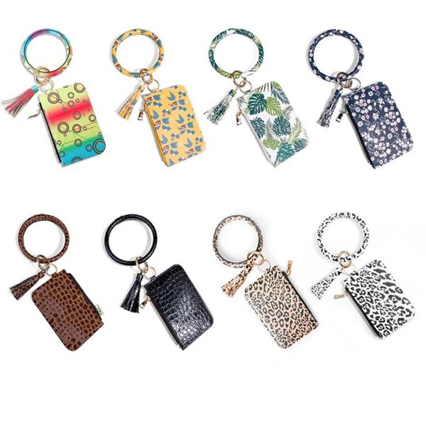 card holders fashion woman's wallet key chain wristband ring leopard bangle keychain with holder and tassel pu leather bracelet, Brown;gray
card holders fashion woman's wallet key chain wristband ring leopard bangle keychain with holder and tassel pu leather bracelet, Brown;gray