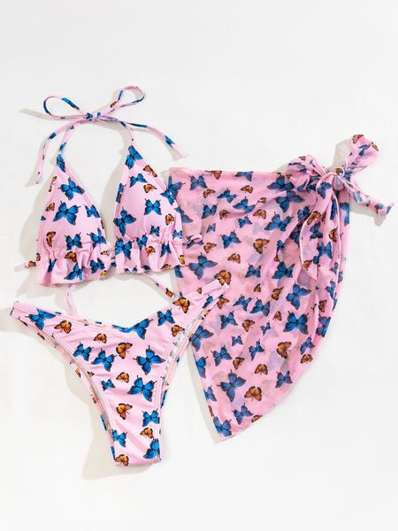 halter butterfly printed bikini female swimsuit women swimwear three-pieces set with sarong bather bathing sui
halter butterfly printed bikini female swimsuit women swimwear three-pieces set with sarong bather bathing sui