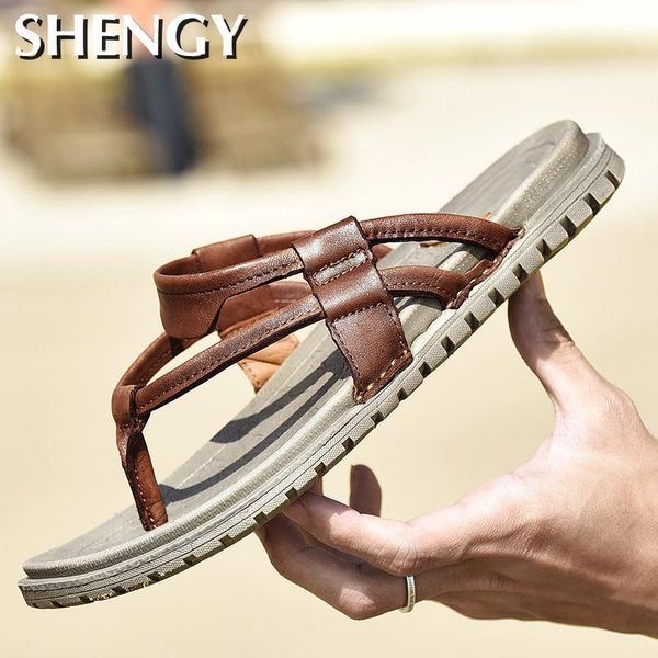 slippers 2021 men summer fashion leather flip flops outdoor beach casual sandals soft non-slip male slides size 44, Black
slippers 2021 men summer fashion leather flip flops outdoor beach casual sandals soft non-slip male slides size 44, Black