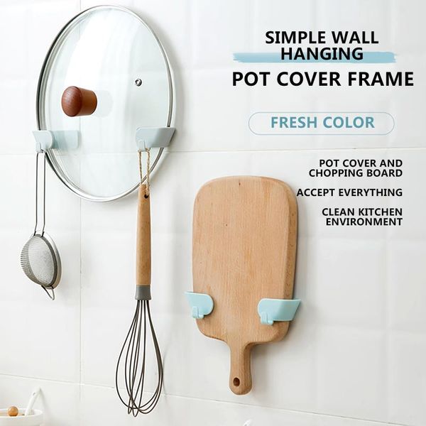 kitchen organizer self-adhesive hook wall-mounted lid storage rack punch-cutting board rangement salle de bain hooks & rails
kitchen organizer self-adhesive hook wall-mounted lid storage rack punch-cutting board rangement salle de bain hooks & rails