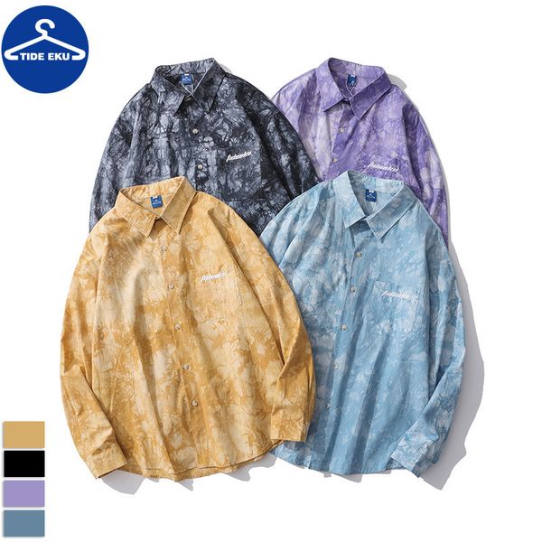 spring personalized tie dye loose shirt men's color matching casual cardigan graffiti coat, White;black
spring personalized tie dye loose shirt men's color matching casual cardigan graffiti coat, White;black