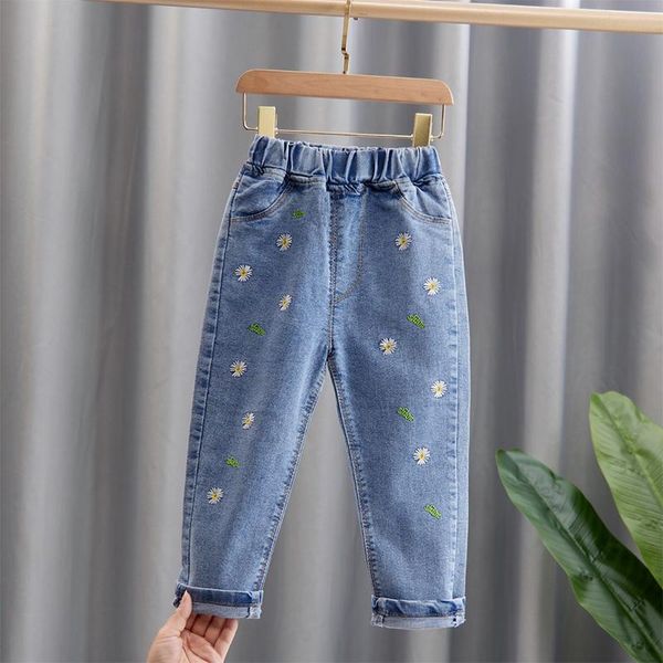 jeans baby girls embroidered flowers pants for elastic waist kids with hole autumn novelty clothes, Blue
jeans baby girls embroidered flowers pants for elastic waist kids with hole autumn novelty clothes, Blue