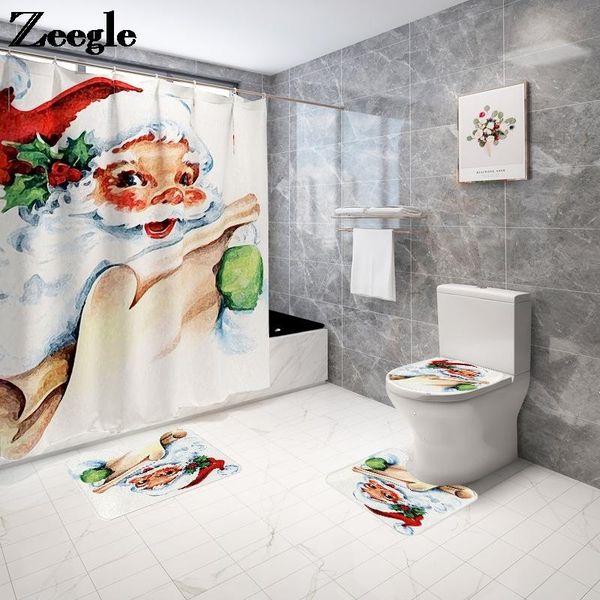 bath mats santa claus printing mat and shower curtain 4-piece set toilet rug non-slip for bathroom floor absorbent carpet
bath mats santa claus printing mat and shower curtain 4-piece set toilet rug non-slip for bathroom floor absorbent carpet