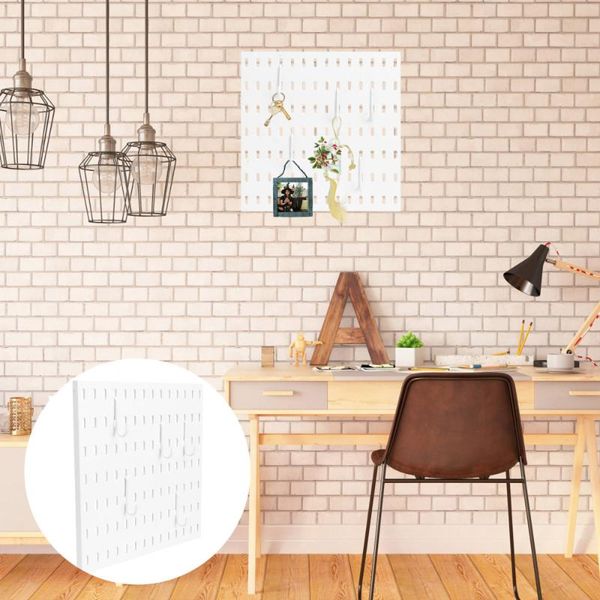hooks & rails 1 set of hole board storage rack kitchen bathroom wall (white) 
hooks & rails 1 set of hole board storage rack kitchen bathroom wall (white)