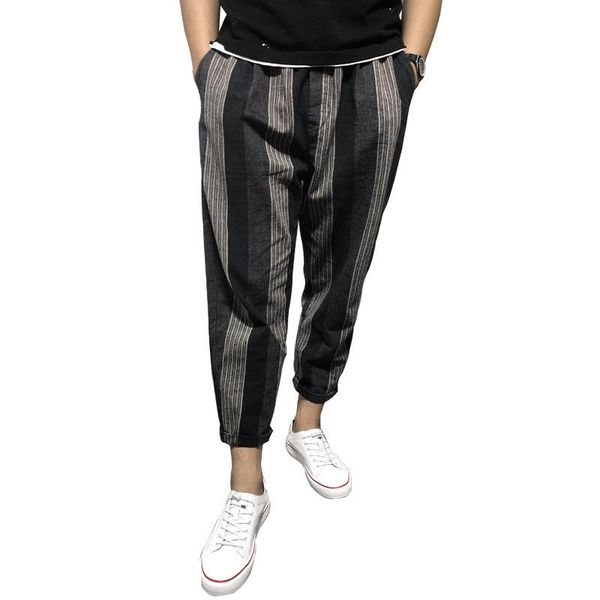men's clothing hair stylist gd fashion summer cotton linen vertical stripe casual harem pants plus size costumes, Black
men's clothing hair stylist gd fashion summer cotton linen vertical stripe casual harem pants plus size costumes, Black