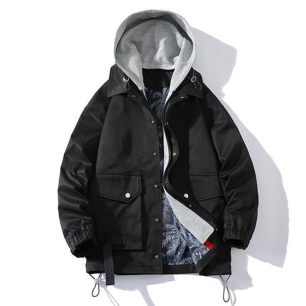 men's jackets hawaifish jacket autumn detachable hooded loose korean youth baseball uniform student handsome hip clothes, Black;brown
men's jackets hawaifish jacket autumn detachable hooded loose korean youth baseball uniform student handsome hip clothes, Black;brown