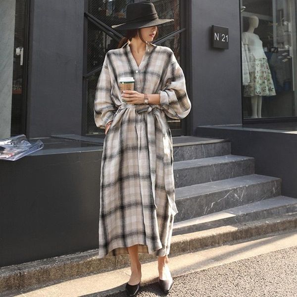 casual dresses leiouna vintage plaid loose plus size long sleeve fashion shirt dress maxi summer black autumn linen office elegant, Black;gray
casual dresses leiouna vintage plaid loose plus size long sleeve fashion shirt dress maxi summer black autumn linen office elegant, Black;gray