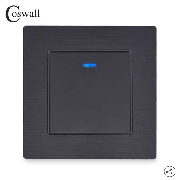 smart home control coswall 1 gang 2 way on / off wall light switch switched led indicator pass through knight black aluminum metal frame
smart home control coswall 1 gang 2 way on / off wall light switch switched led indicator pass through knight black aluminum metal frame