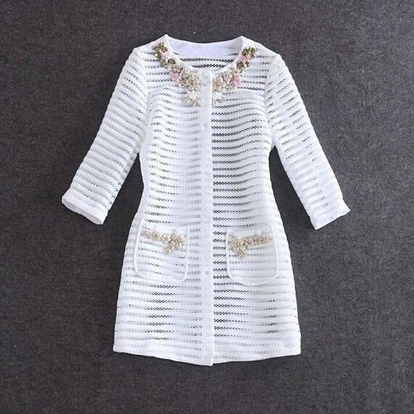 women's jackets autumn long coats fashion sleeve beaded hollow out embroidery single-breasted striped ladies clothing, Black;brown
women's jackets autumn long coats fashion sleeve beaded hollow out embroidery single-breasted striped ladies clothing, Black;brown