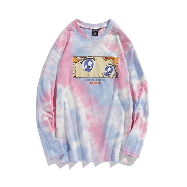 t shirt autumn and winter 21 tie dye printing lovers' long sleeve street loose fashion blank advertising, White;black
t shirt autumn and winter 21 tie dye printing lovers' long sleeve street loose fashion blank advertising, White;black