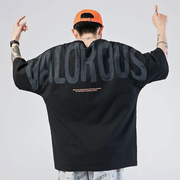 men's t-shirts summer style japanese short-sleeved t-shirt male student pure cotton printing hip-hop loose shoulder trend, White;black
men's t-shirts summer style japanese short-sleeved t-shirt male student pure cotton printing hip-hop loose shoulder trend, White;black