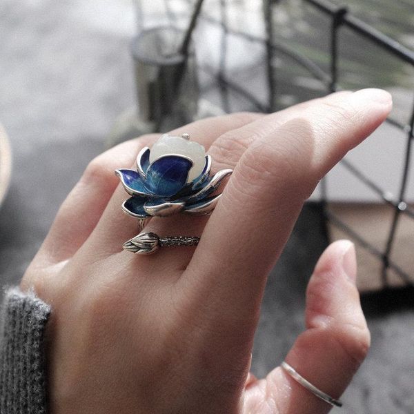 natural hetian jade enamel porcelain lotus canopy open ring chinese retro designer style original design silver jewelry cluster rings, Golden;silver
natural hetian jade enamel porcelain lotus canopy open ring chinese retro designer style original design silver jewelry cluster rings, Golden;silver