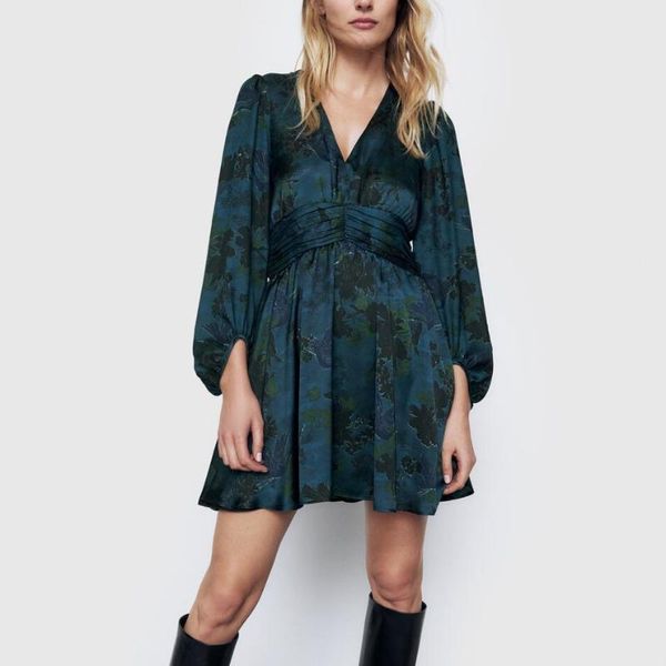 casual dresses women fall 2021 floral print long sleeve dress korean fashion vintage elegant v-neck backless mini party, Black;gray
casual dresses women fall 2021 floral print long sleeve dress korean fashion vintage elegant v-neck backless mini party, Black;gray