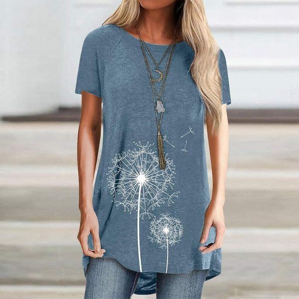ladies summer women plus size floral print t shirt slim o-neck short sleeve casual long tee streetwear women's t-shirt, White
ladies summer women plus size floral print t shirt slim o-neck short sleeve casual long tee streetwear women's t-shirt, White
