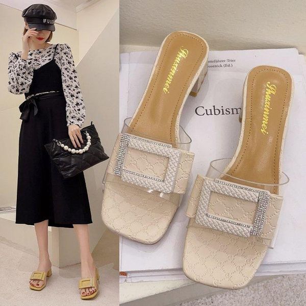 women's thick heel square buckle slippers fashion korean version of comfortable and lightweight trend all-match, Black
women's thick heel square buckle slippers fashion korean version of comfortable and lightweight trend all-match, Black