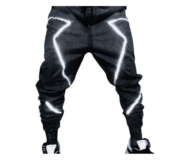 spring 2021 and autumn men's jeans personalized reflective hip hop high street pants large loose, Blue
spring 2021 and autumn men's jeans personalized reflective hip hop high street pants large loose, Blue
