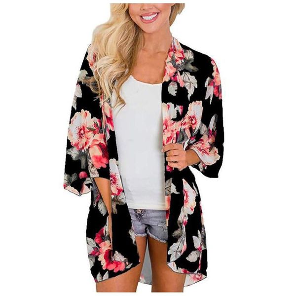 women's knits & tees women floral kimono cardigans short sleeve casual wear vacation beach style loose boho beachwear fashion blouse, White
women's knits & tees women floral kimono cardigans short sleeve casual wear vacation beach style loose boho beachwear fashion blouse, White