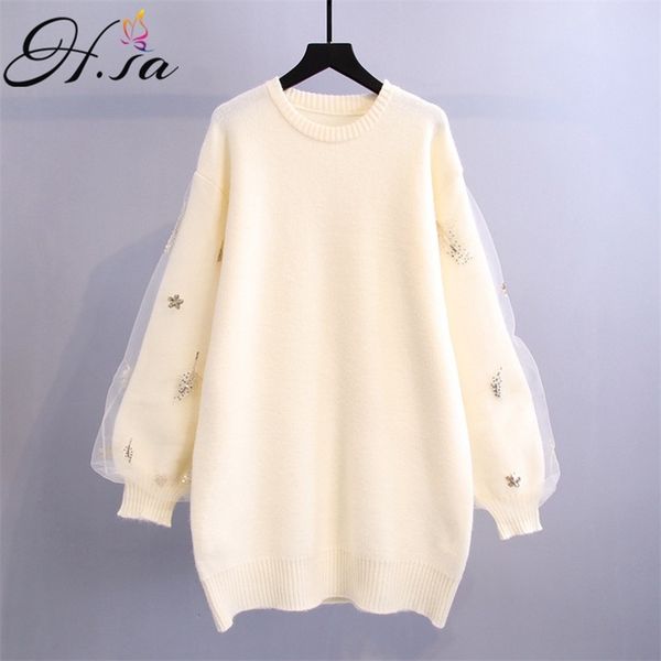 women long winter knitted sweater dress embroidery gauze pullovers kawaii cute jumpers 210430, White;black
women long winter knitted sweater dress embroidery gauze pullovers kawaii cute jumpers 210430, White;black