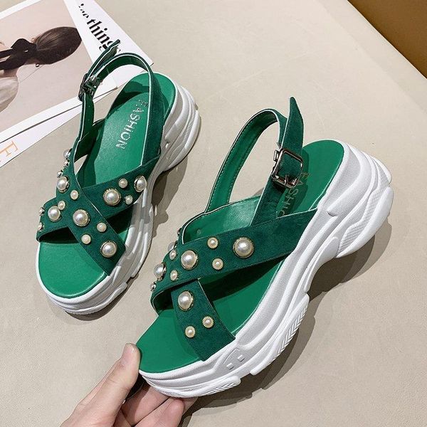 dress shoes 2021 summer pearl decoration women sandals fashion thick bottom buckle strap ladies casual cross women's, Black
dress shoes 2021 summer pearl decoration women sandals fashion thick bottom buckle strap ladies casual cross women's, Black