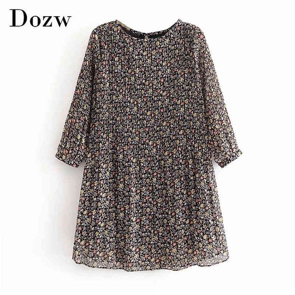 casual o neck floral chiffon dress women summer pleated three quarter sleeve loose mini dress hollow out dress sundress 210414, Black;gray
casual o neck floral chiffon dress women summer pleated three quarter sleeve loose mini dress hollow out dress sundress 210414, Black;gray