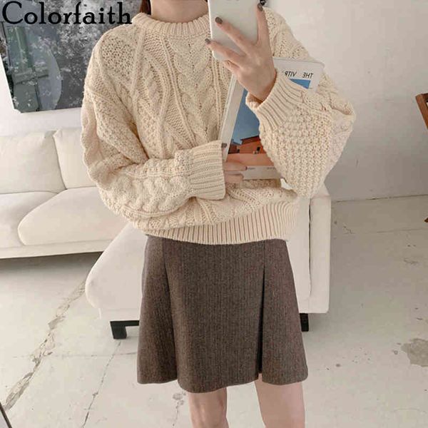 colorfaith new autumn winter women sweater knitted oversize wild warm fashionable lady pullovers short sw8178 210413, White;black
colorfaith new autumn winter women sweater knitted oversize wild warm fashionable lady pullovers short sw8178 210413, White;black