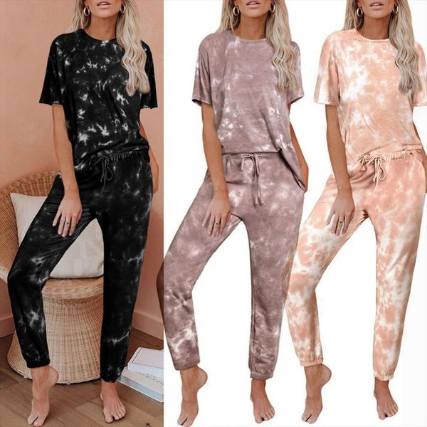 short sleeved pajamas casual womens sleepwears loose gradient printing comfortable home wear sportswear, Black;red
short sleeved pajamas casual womens sleepwears loose gradient printing comfortable home wear sportswear, Black;red