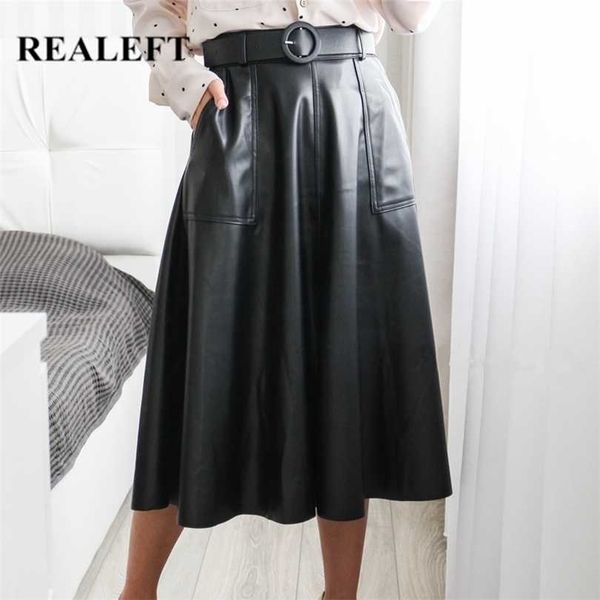 realeft autumn winter faux pu leather mi-long skirt with belted high waist vintage mid-calf chic umbrella a-line skirts 211214, Black
realeft autumn winter faux pu leather mi-long skirt with belted high waist vintage mid-calf chic umbrella a-line skirts 211214, Black