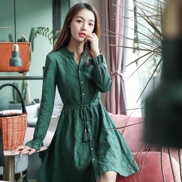 casual dresses 2021 spring and autumn ladies fashion cotton retro shirt dress, Black;gray
casual dresses 2021 spring and autumn ladies fashion cotton retro shirt dress, Black;gray