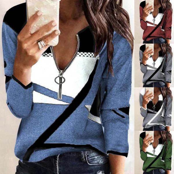 women's blouses & shirts comfortable chic zipper neck lady autumn blouse comfy casual v-neck for work, White
women's blouses & shirts comfortable chic zipper neck lady autumn blouse comfy casual v-neck for work, White