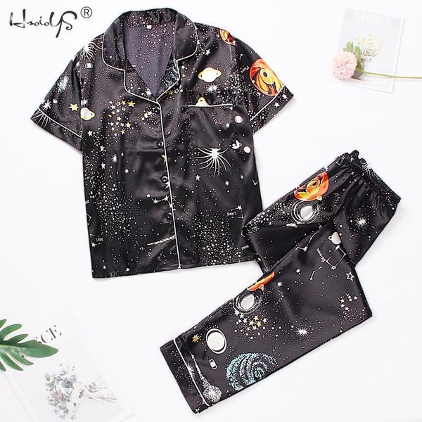 pyjama femme 2 piece set womens short sleeve pajamas summer satin silk trousers suit pyjamas set pjs mujer pijama sleepwear, Black;red
pyjama femme 2 piece set womens short sleeve pajamas summer satin silk trousers suit pyjamas set pjs mujer pijama sleepwear, Black;red